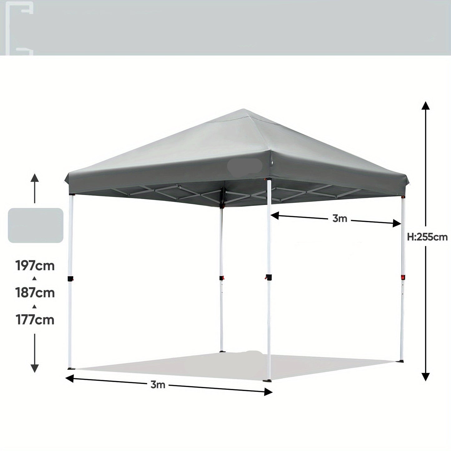 Pop-Up Tent – Vouwtent – Paviljoen – Partytent – Campingtent – Stevig Metalen Frame – 3x3 Meter Ruimte