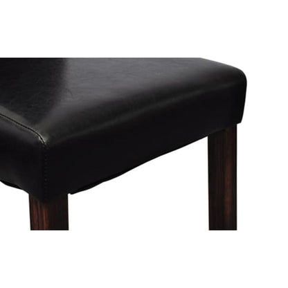 Modern Dining Chair, Lounge Chair, Dining Table Chair, Stylish Design Chair, Soft Fabric, Sturdy Frame, Comfortable Seat, Suitable for Dining Room, Living Room, Bedroom, Office – Set of 2, Black Faux Leather