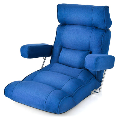 Vloersofa – Vloerstoel – Slaapbank – Loungestoel – Relaxfauteuil – Verstelbare Hoofdsteun – Traagschuim Kussen