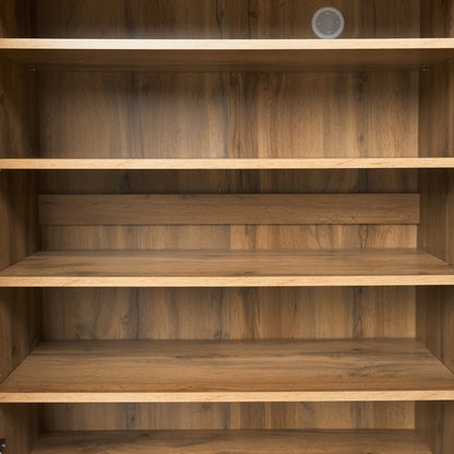 Schoenenkast – Schoenenrek – Schoenenopberger – Halmeubel – Schoenenbank – Hardhout & Spaanplaat – Verstelbare Planken & 5 Vakken - Houtkleur