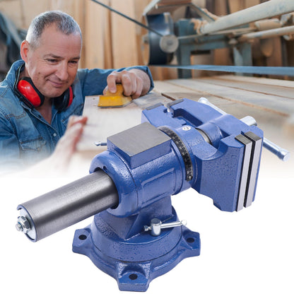 Bankschroef – Werkbankschroef – Tafelbankschroef – Draaibare Klem – Gietijzeren Klem – 360° Rotatie – Spanwijdte 100 mm