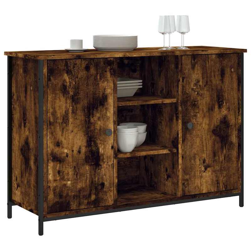 Dressoir – Sideboard – Kast – Opbergkast – Buffetkast – Gerookt Eikenhout – Compact Formaat 100x35x70 cm – Duurzaam En Functioneel Design