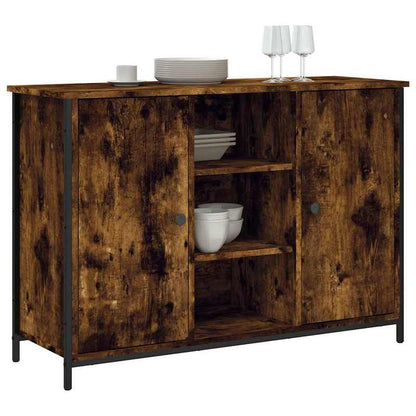 Dressoir – Sideboard – Kast – Opbergkast – Buffetkast – Gerookt Eikenhout – Compact Formaat 100x35x70 cm – Duurzaam En Functioneel Design