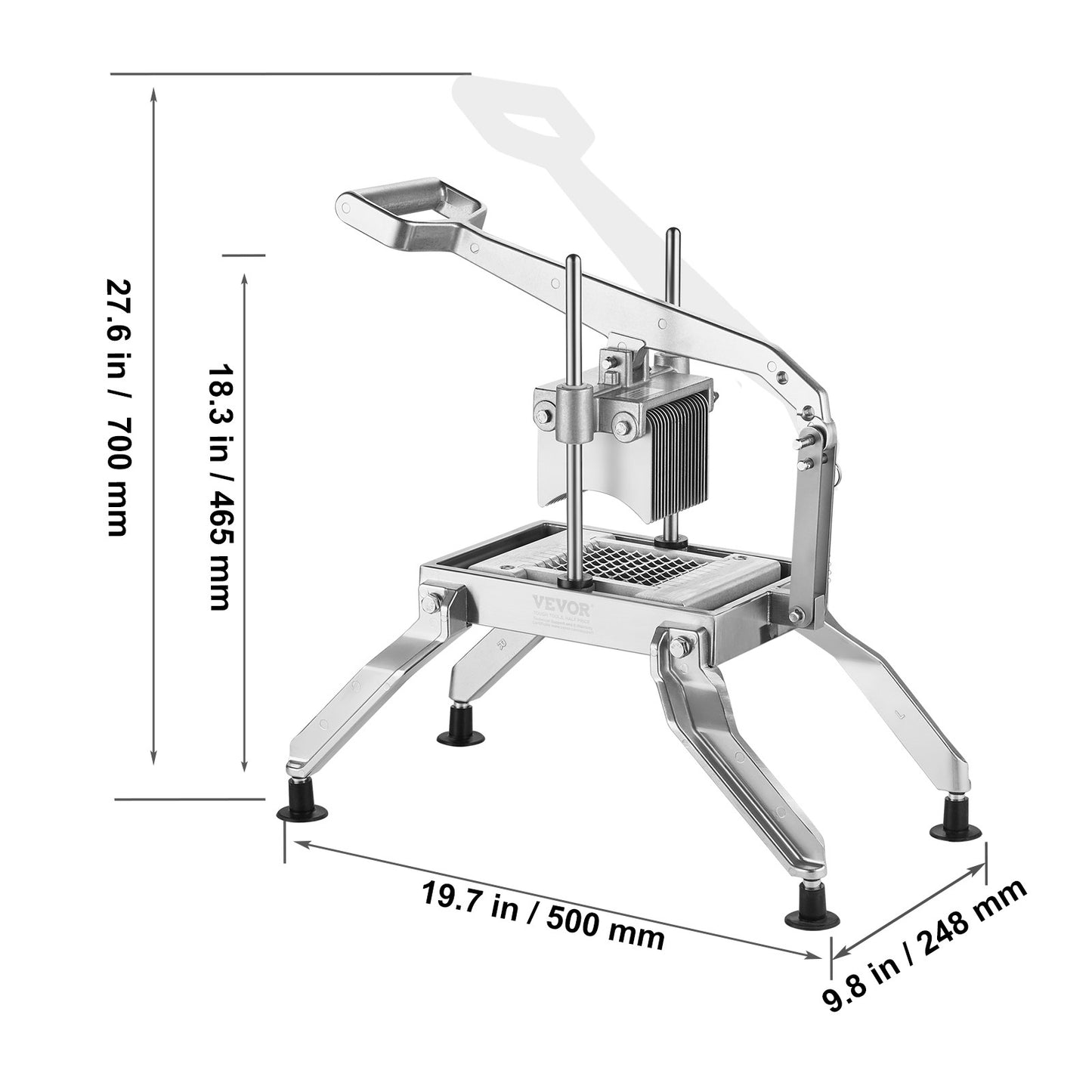 Tomatensnijder – Groentesnijder – Uiensnijder – Aardappelsnijder – Handmatige Snijder – RVS & Aluminium – Antislipvoetjes – Snijdikte 6 & 12 mm