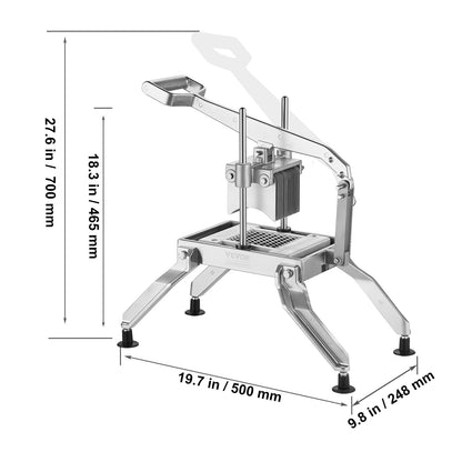 Tomatensnijder – Groentesnijder – Uiensnijder – Aardappelsnijder – Handmatige Snijder – RVS & Aluminium – Antislipvoetjes – Snijdikte 6 & 12 mm