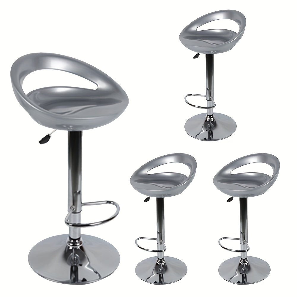 4-Pack Adjustable Height ABS Stools (55-75cm) - Sturdy Hard Seat & Chrome Legs | Space-Saving Set, Rustic Style, No Electricity Needed, Easy Assembly, Durable & Stylish for Home, Office, or Bar Use, Stool Set, Versatile Furni