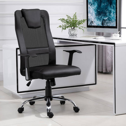 Bureaustoel – Kantoorsstoel – Office Chair – Gamestoel – Werkstoel – Ergonomisch S-vormig – Verstelbare Zithoogte – Schommelfunctie – 120 kg – Zwart