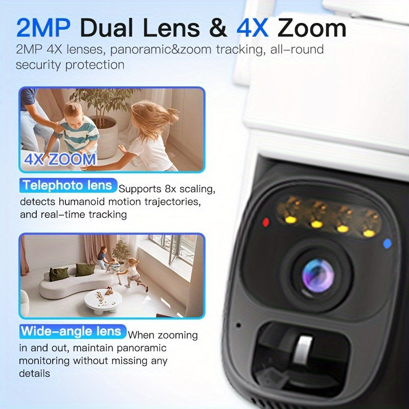 Draadloze Beveiligingscamera – Buitencamera – Wifi Camera – Veiligheidscamera – 360° Draaibaar – 3MP Beeld – Kleurennachtzicht