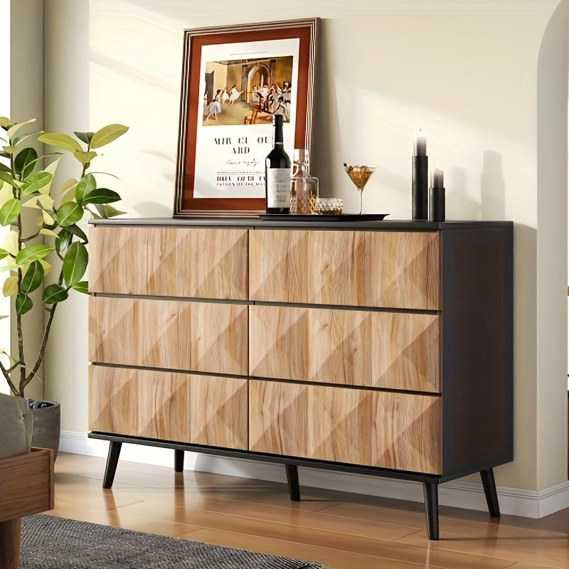 Ladekast – Ladenkast – Kommode – Opbergkast – Dressoir – 6 Lades – Duurzaam Bamboe – Compact 69 cm Hoog