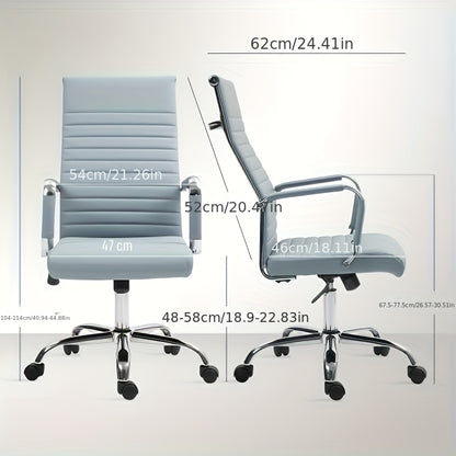 Bureaustoel – Office Chair – Kantoorstoel – Draaistoel – Werkstoel – Blauw – Stevig 5-punts Onderstel – Handmatige Hoogteverstelling