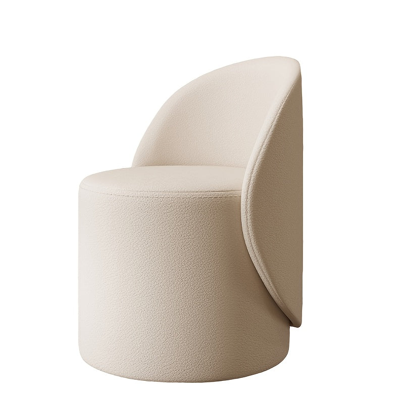 Make-upkrukje – Make-upkruk – Kaptafelkruk – Dressingkruk – Make-upstoel – Abrikoos Wit – Hardhout & Kunsthout – Met Rugleuning – Compact Design
