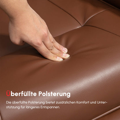 Bruine Draaifauteuil – Relaxfauteuil – Loungestoel – Recliner – Fauteuil – Verstelbare Rugleuning 145° – In Hoogte Verstelbare Voetensteun