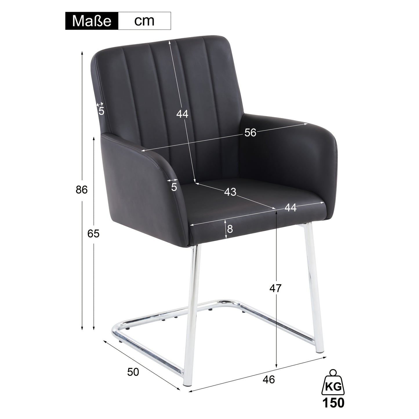 Two Piece Dining Chair, Vertical Stripe Design, Armchair with Serrated Metal Legs, Lounge Chair, Living Room Chair, Suitable for Bedroom, Study And Desk, Faux Leather, Black, Bedroom Seating, Study Chair, Sleek Lounge Chair,