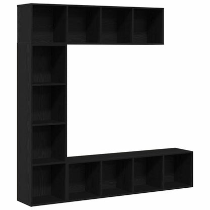 Boekenkast – Boekplank – Boekenrek – Opbergkast – Zwarte Eikenlook – Verstelbare Planken – 12 Ingebouwde Planken – Hoogwaardig Bewerkd Hout