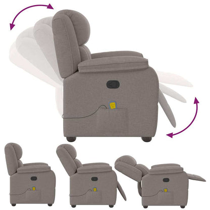 Verstelbare Massagestoel – Massagestoel – Ergonomische Stoel – Relaxstoel – Thuismassage – Taupe – 6 Vibratiepunten – Handmatige Verstelling Tot 135°