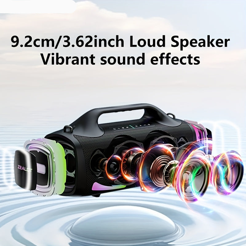 Draadloze Speaker – Bluetooth Speaker – Portable Speaker – Muziekbox – Luidspreker – Zwart – Lange Batterijduur 24000mAh – Waterbestendig IPX5 met RGB Display