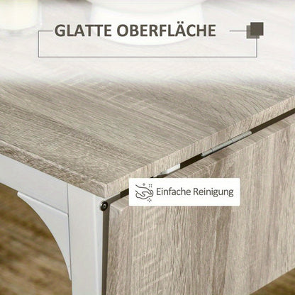 2-Teilige Sitzgruppe, Klappbarer Esstisch Mit 2 Stühlen, Klapptisch, 110 Cm X 70 Cm X 75 Cm, Weiß + Natur, Moderne Küchenmöbel, Schneller Aufbau, Platzsparend, Esstisch Im Landhausstil Geeignet Für Wohnzimmer, Esszimmer,
