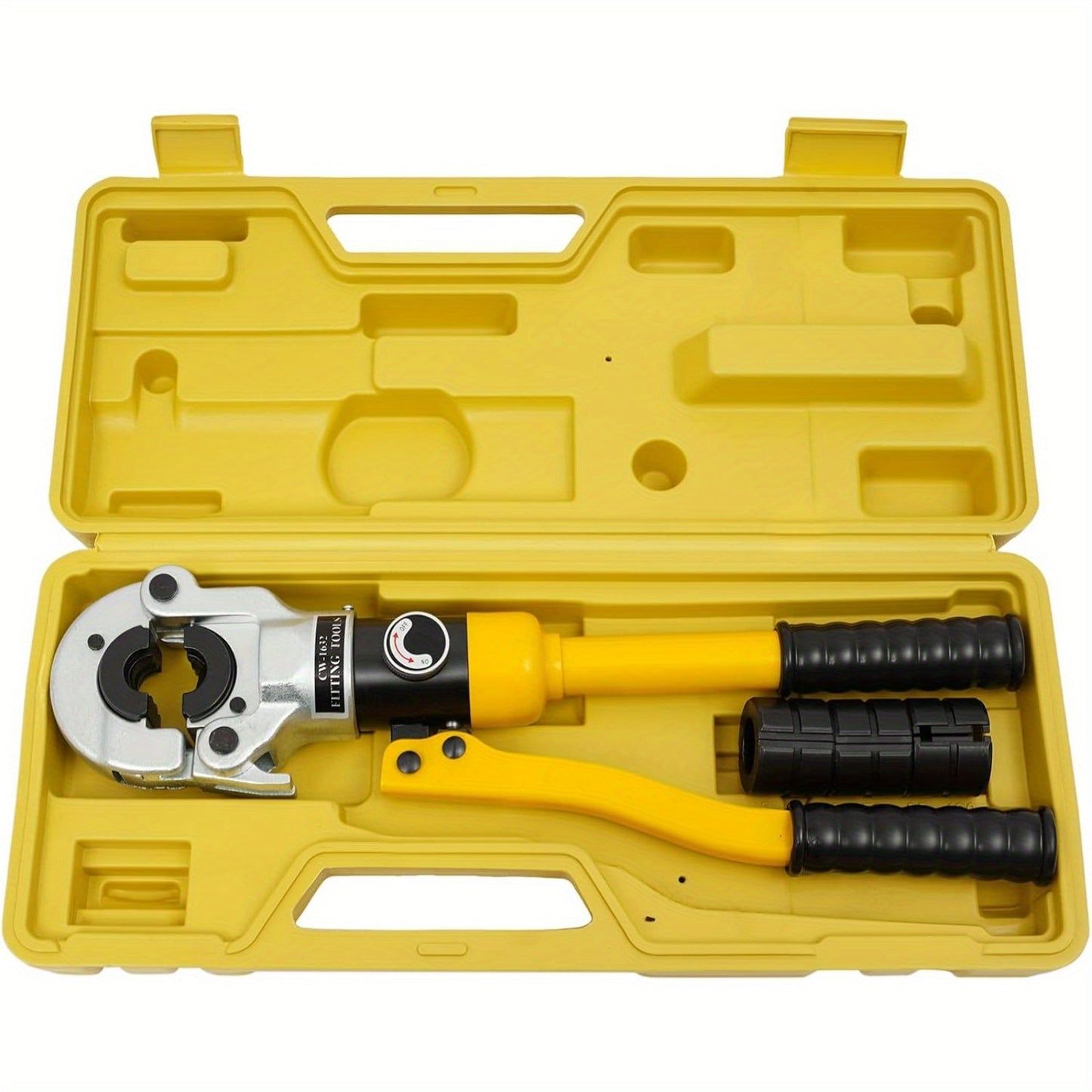 Hydraulische Krimptang – Krimppliers – Kabelschoentang – Persgereedschap – Kabelknijptang – 12 Ton Kracht – 360° Draaibare Bekken – Voor Composietbuis en TH Profiel