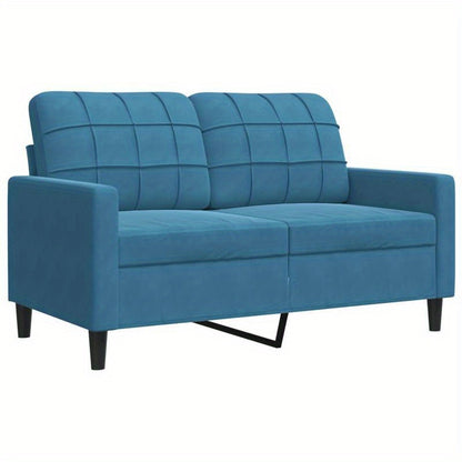 Bankbed – Slaapbank – Bedbank – 2-Zits Sofa Bed – Logeerbed – Lichtblauw Getuft – Hardhouten Frame – Compact Ruimtebesparend Ontwerp – Direct Gebruiksklaar Zonder Montage