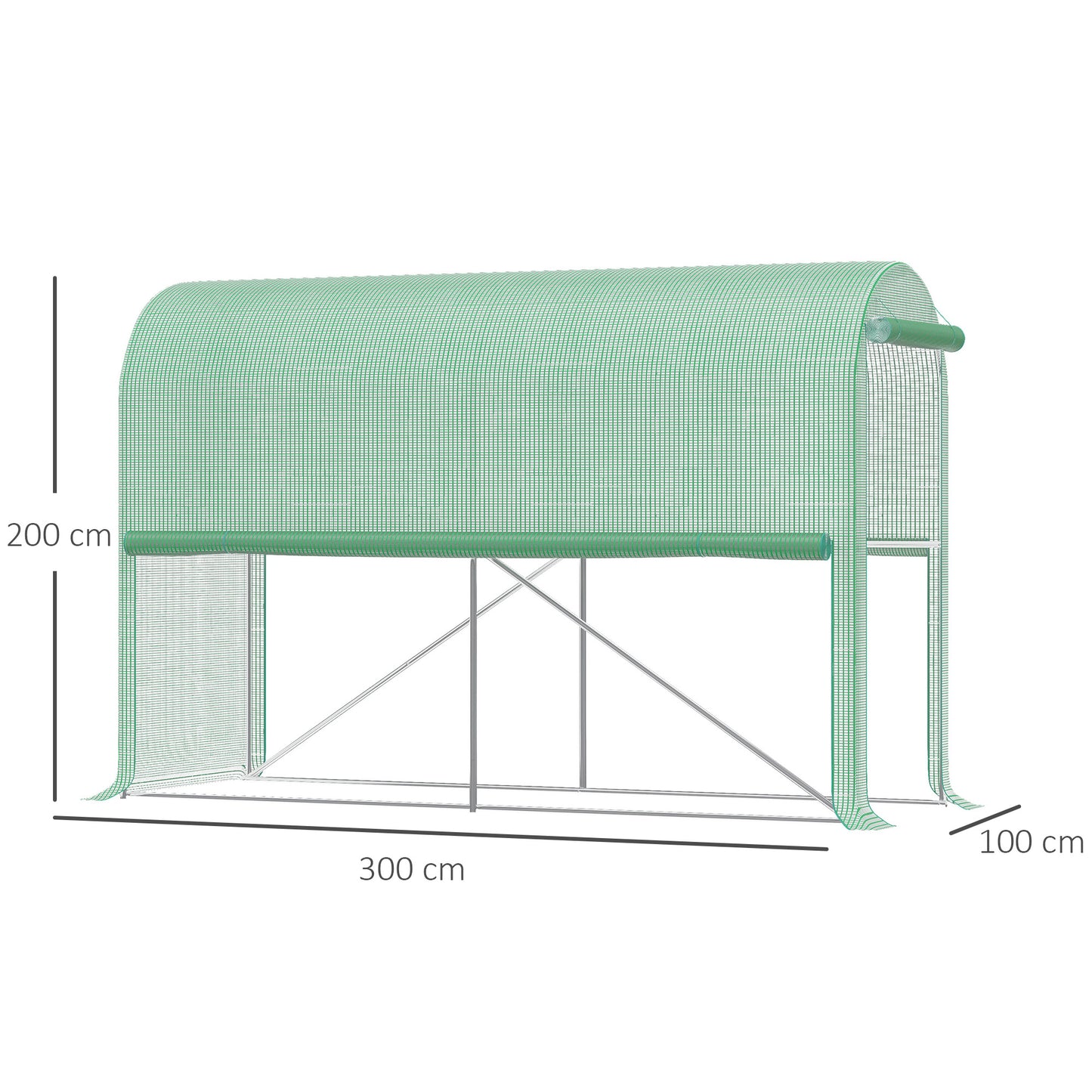 Tuinserre – Kas – Kweekkas – Groentekas – Plantenkas – Compact 3x1x2 Meter – Hoogwaardig PE Zeildoek 140g/m²