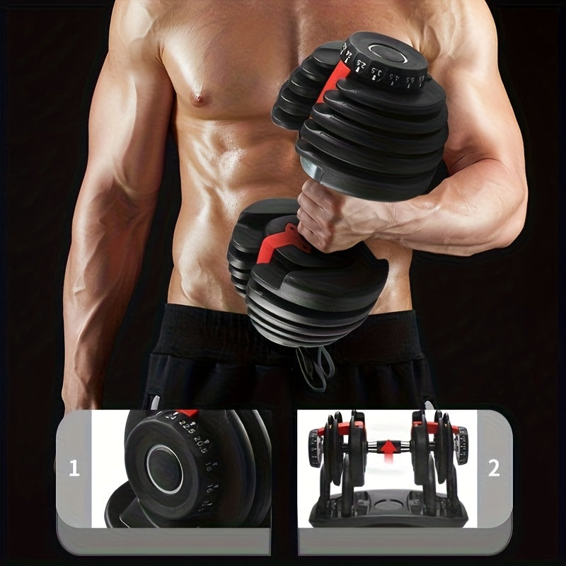 Adjustable Dumbbell 5in 1 (52.5lbs/24kg) | Anti-slip Dumbbell, Dumbbell Set for Women, Adjustable Dumbbell Set for Men, Fitness Workout, Strength Training, Antislip Grip, Compact Design, Durable Construction, Highquality Buil