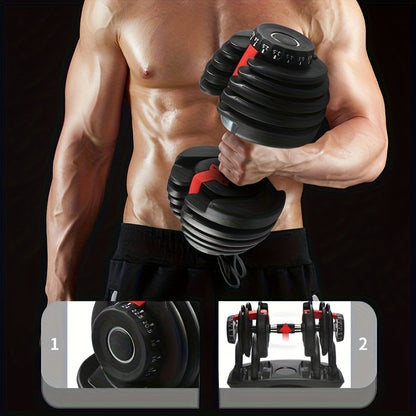 Adjustable Dumbbell 5in 1 (52.5lbs/24kg) | Anti-slip Dumbbell, Dumbbell Set for Women, Adjustable Dumbbell Set for Men, Fitness Workout, Strength Training, Antislip Grip, Compact Design, Durable Construction, Highquality Buil