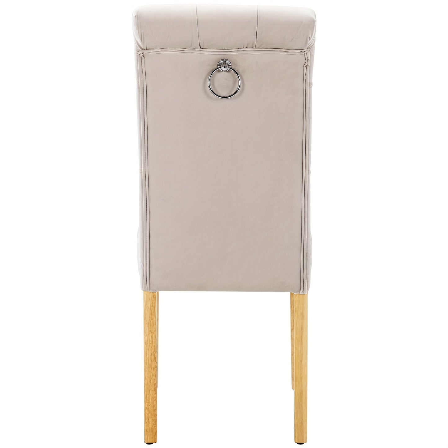 Eetkamerstoel – Stoel – Kuipstoel – Meubel – Lounge Stoel – Set Van 6 Beige Velvet Stoelen – Eikenhouten Poten – Metalen Frame