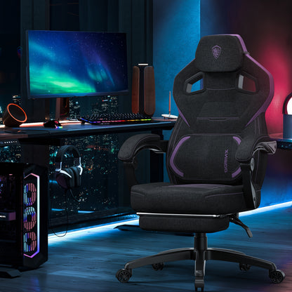 Gamingstoel – Gamestoel – Gaming Chair – Game Stoel – Bureaustoel – Ergonomisch Met Voetensteun – Max Belastbaar 136 kg – Verstelbare Hoofd- En Lendensteun