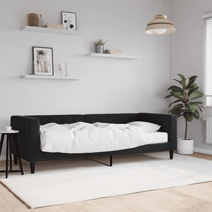 Slaapbank – Bedbank – Sleeperbank – Bedbankje – Sofa Bed – Velvet Zwart – Matras 80x200 cm – Afneembare Bekleding