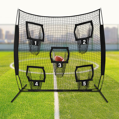 Rugby Trainingsnet – Rugby Doel – Trainingsdoel – Oefendoel – Passnet – Zwaar Iron Frame – 213x213 cm – Compact & Draagbaar – Glasfiber Stokken – Duurzaam Polyester