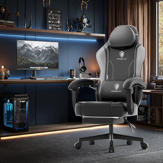Gamingstoel – Bureaustoel – Office Chair – Gamestoel – Recliner – Ergonomisch – Verstelbare Voetensteun – 137 KG Gewichtscapaciteit – Lumbale Ondersteuning – Zwart/Blauw