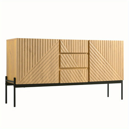Dressoir – Sideboard – Buffetkast – Ladekast – Opbergkast – Modern Design – Stabiele Metalen Poten – 75x140x40 cm