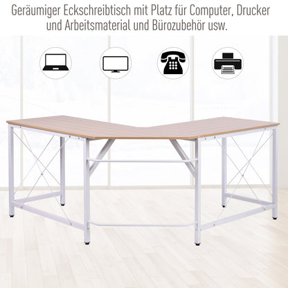 Hoekbureau – Bureau – Computerbureau – Werktafel – Hoektafel – L-vormig Design – Melamine MDF – 150x150x76 cm – Waterbestendig – Verstelbare Poten