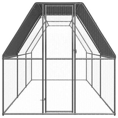 Kippenhok – Kippenren – Pluimveehok – Dierenhok – Buitenren – Verzinkt Metaal – 2x6x2 Meter – Ventilatiesysteem – Afsluitbaar Met Slot