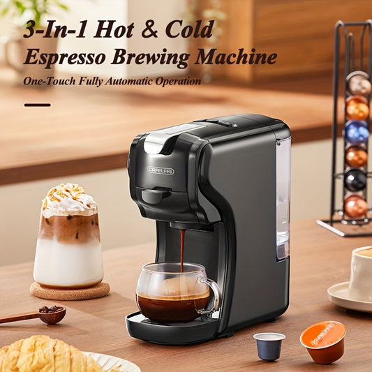 1pc Cafelffe Capsule Coffee Machine - Espresso Machine DG* Cappuccino Nes* Capsule Coffee Machine Coffee-Themed Gift Choice For Lovers/Father/Mother 19 Bar Hot/Cold Dual-Use High-Efficiency Extraction System Cappuccino Machin
