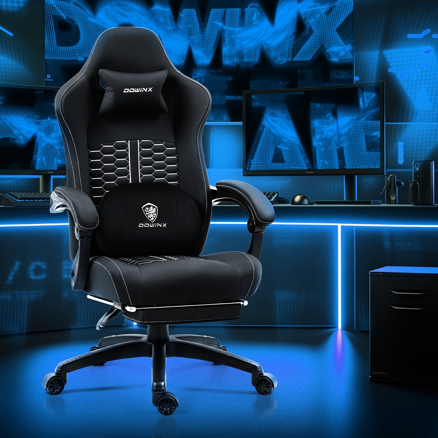 Gaming Chair with Lumbar Support, High-Quality Gaming Chair with Pocket Spring Seat Cushion and Footrest, Adult Gaming Chair, High-Back Computer Chair, Suitable for Office, Bedroom, and Gaming Scenarios