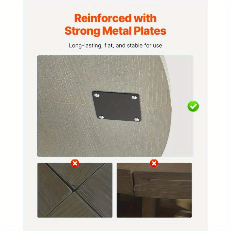 Ronde Eettafel – Houten Tafel – Compacte Eettafel – Keukentafel – Ronde Tafel – Diameter 119 cm – MDF Met Houten Look