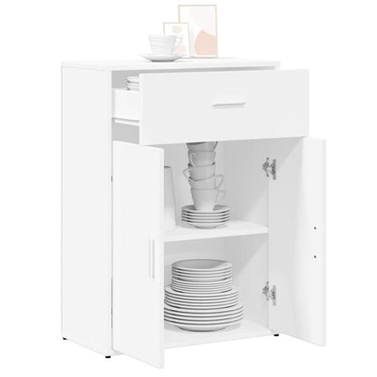 Dressoir – Ladekast – Opbergkast – Tv-kast – Commode – Modern Wit Design – MDF Met Vergrendelbare Deuren – 60x30x84 cm