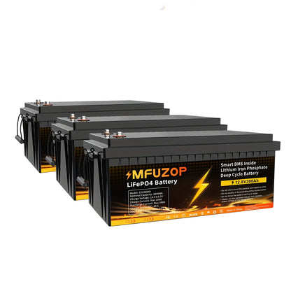 Li-ion Accu – Lithium Accu – Batterij – Power Accu – 3 x LiFePO4 Accu – 12V 300Ah – Intelligent BMS – Serie- en Parallel Schakelbaar