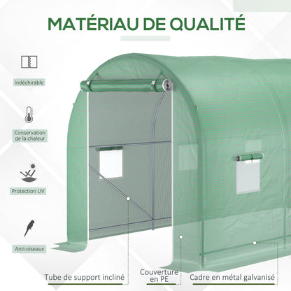 Tuinkas – Kasje – Groentekas – Plantenkas – Tunnelkas – Groen – 8 m² – Versterkt Stalen Frame – Insectengaas Ramen