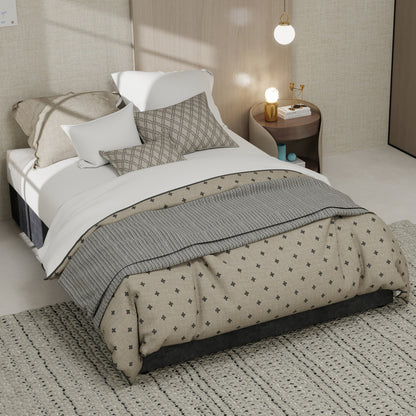 Bedframe – Ledikant – Slaapbank – Platformbed – Opbergbed – Modern Minimalistisch Design – Gasveren Opbergruimte – Dutch Velvet Hoofdeinde 140x200 cm – Eenvoudige Montage – Duurzaam Zonder Elektriciteit