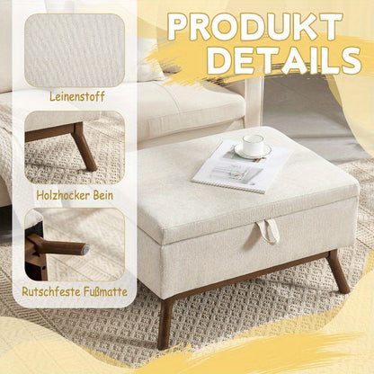 Vierkante Salontafel Met Opbergruimte – Koffietafel Bankje – Opberg Ottoman – Schoenenbank – Voetenbank – Metalen Frame – 68,58 cm Hoog – 3,2 Cu Ft Capaciteit