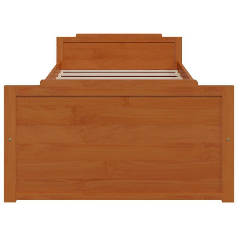 Bedframe – Bedbodem – Slaapbank – Eenpersoonsbed – Logeerbed – Massief Dennenhout – Ingebouwde Opberglades – Montagesysteem Zonder Gereedschap – 90x200 cm – Minimalistisch Design