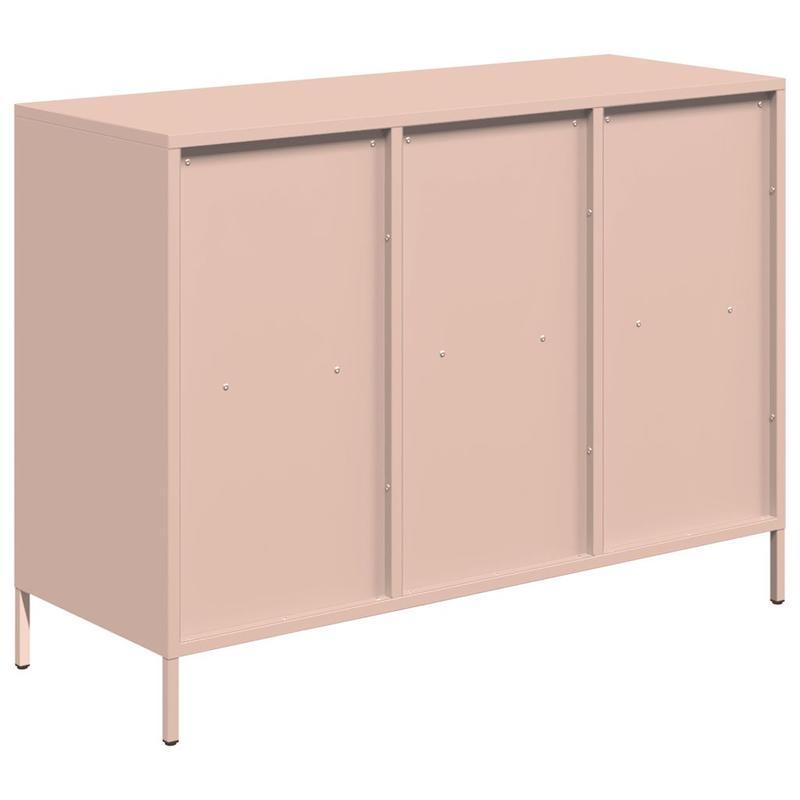 Sideboard – Dressoirkast – Opbergkast – Buffetkast – Side Table – Roze – Koudgewalst Staal – Compact Formaat 101,5x39x73,5 cm