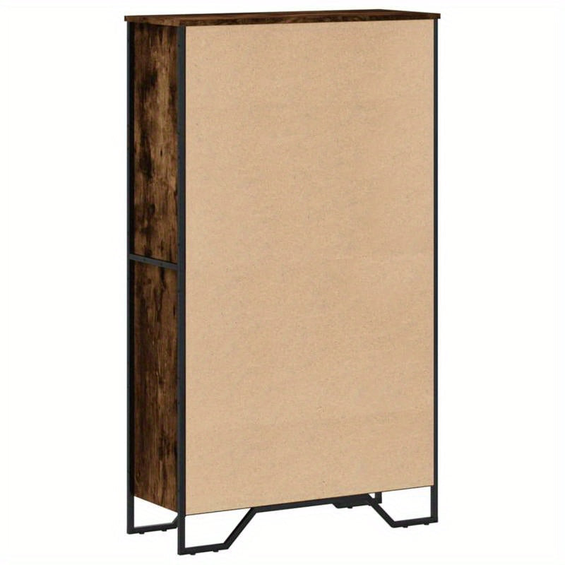 Bookshelf 80X31X137.5 Cm Made of Treated Wood in Smoked Oak Color. Vertical Shelves, Sturdy And Durable, Attractive, Ample Storage Space, Smooth Surface, Moisture-Resistant, Warp-Resistant, And Split-Resistant, Suitable for O