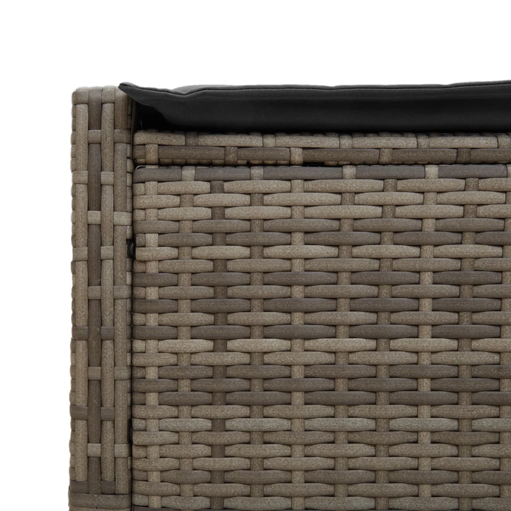 Dubbele Lounger – Tweepersoons Loungeset – Tuinbank – Buitenbank – Ligstoel – Verstelbare Rugleuning – Weerbestendig PE-Rattan Grijs