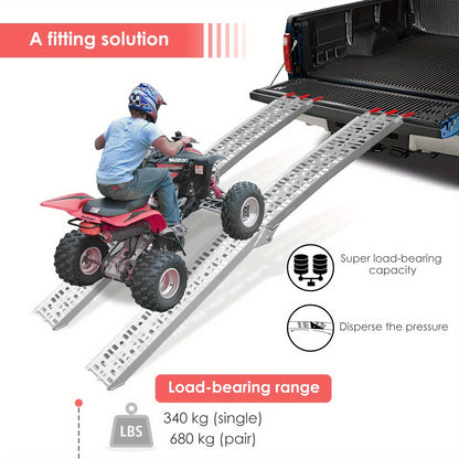 Opvouwbare Laadramen – Opritten – Laadbruggen – Laadrampen – Motor Opritten – Aluminium – Antislip Oppervlak – Draagvermogen 680 kg