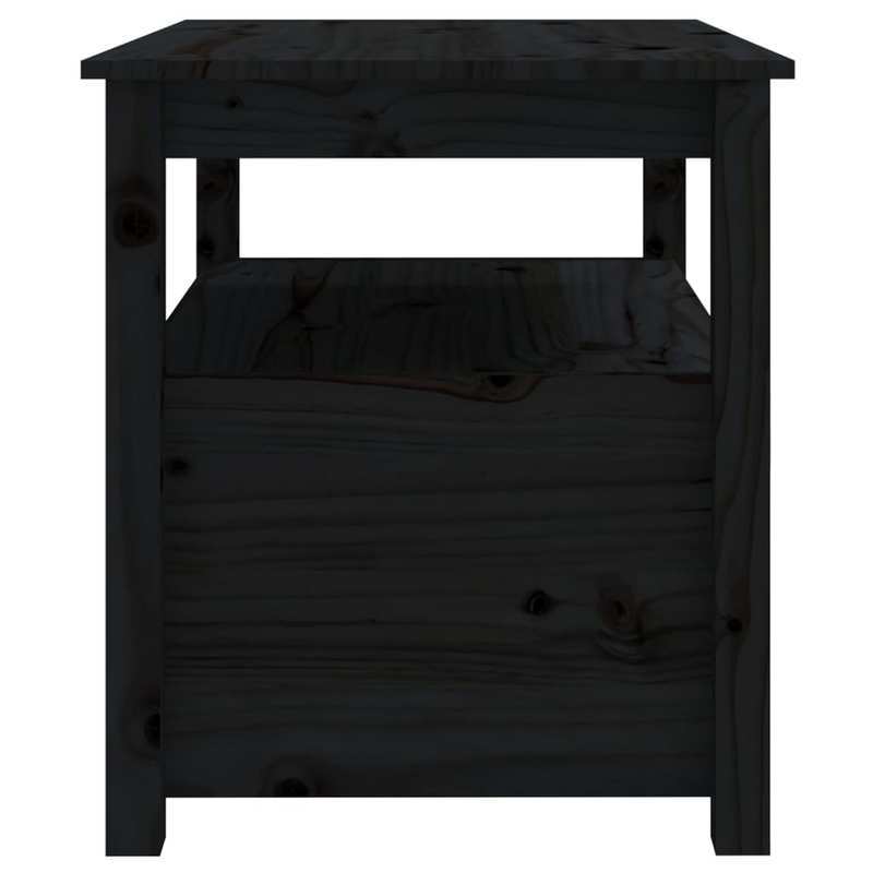 Coffee table 71x49x55cm solid pinewood black Removable, suitable for indoor use and suitable for all seasons, Living Room Furniture, Seasonal Furniture, Stylish Decor, Contemporary Furniture, Quality Craftsmanship, Pinewood W