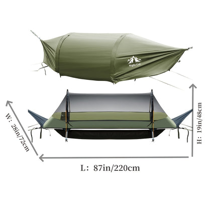 Hangmat Tent – Camping Hangmat – Outdoor Tent – Backpack Hangmat – Reis Hangmat – Met Muskietennet – Draaggewicht 200 kg – Lichtgewicht Camouflage
