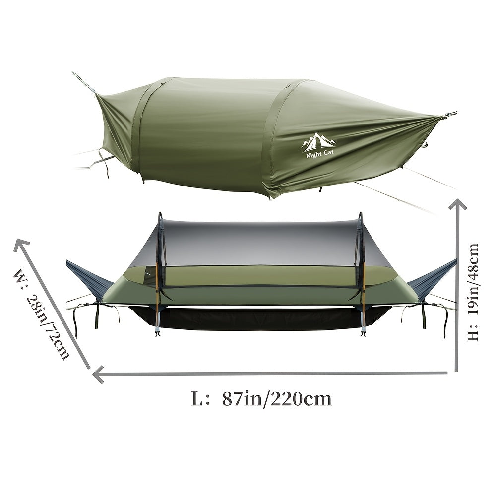 Hangmat – Hangmat Tent – Kampeerhangmat – Backpacking Hangmat – Lichtgewicht – Plat Liggen – Muskietennet – Met Opbergruimte – 200 kg Draagkracht – Duurzaam Nylon